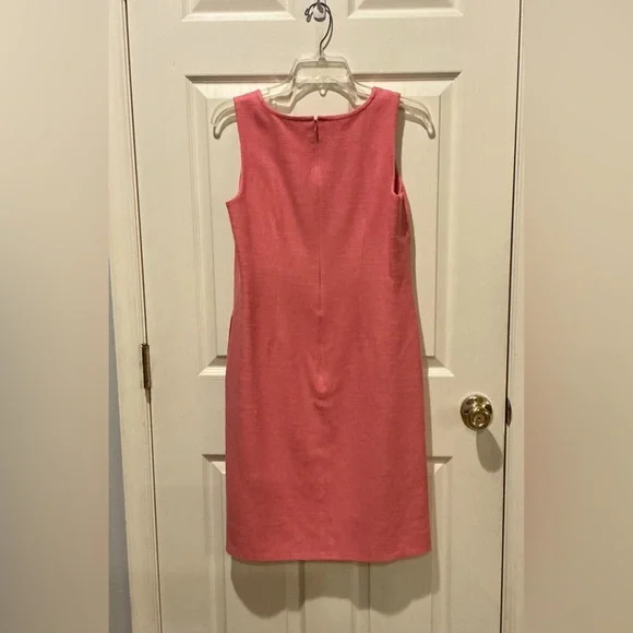 Talbots Coral Woven Textured Midi Sheath Dress Sleeveless Spring Womans Size 4 - Picture 8 of 14